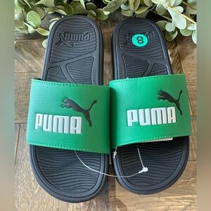 NWT PUMA Cool Cat Men's Sport Slides Green/Black Size 8